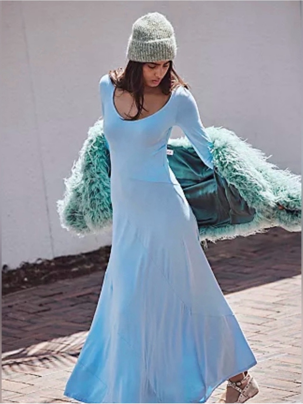 NWT FREE PEOPLE TATIANA MAXI DRESS BLUE SLATE